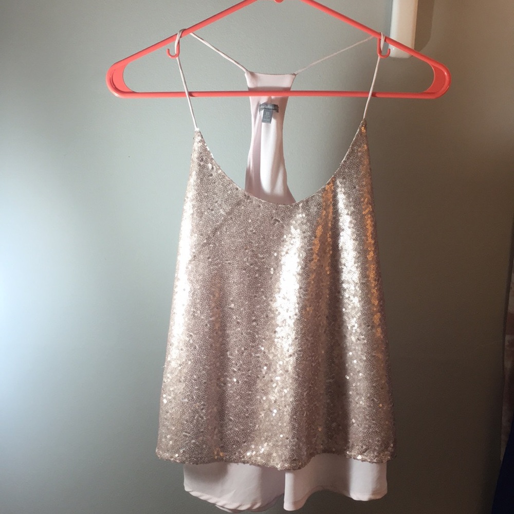Sparkly pink tank top